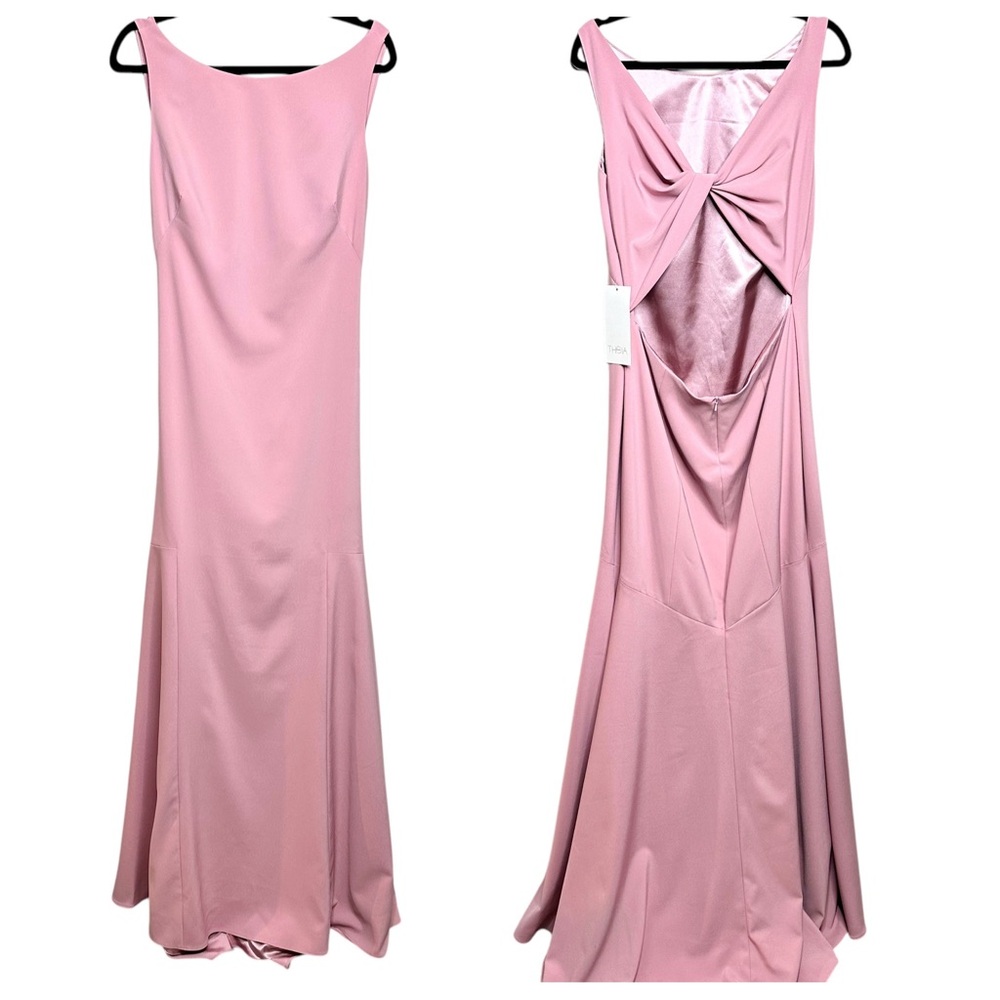 NWT Theia Bianca Gown Maxi Dress Petal Pink SZ 14